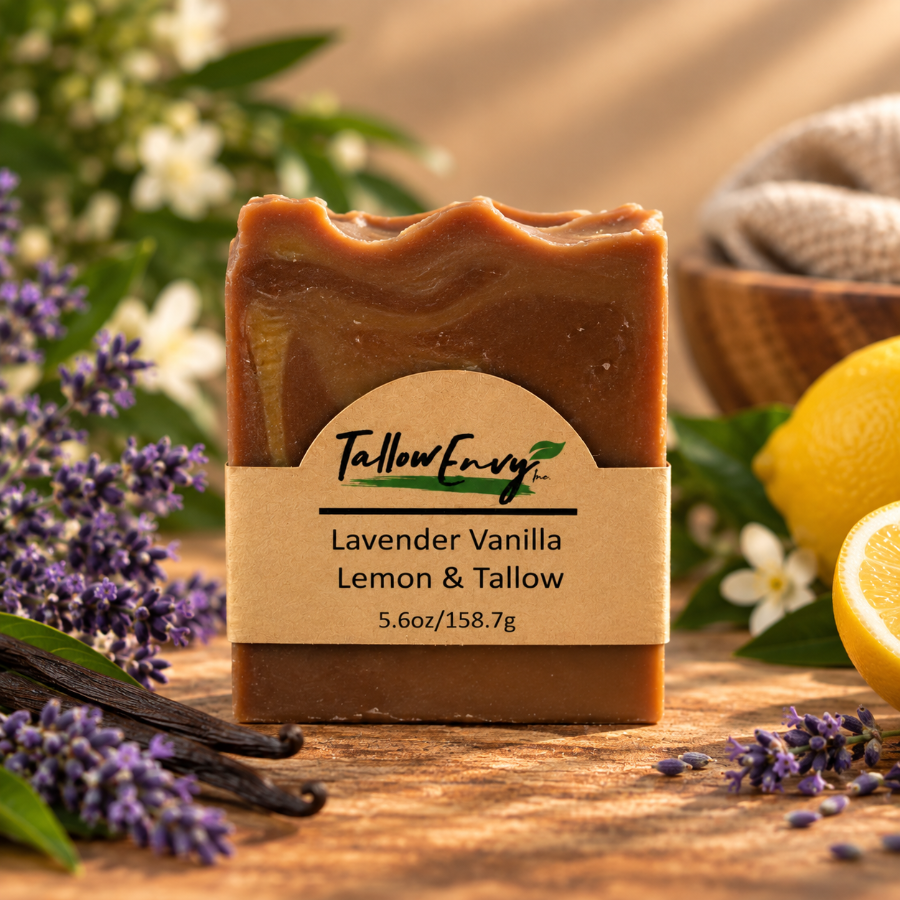 Lemon Vanilla Lavender Tallow Soap