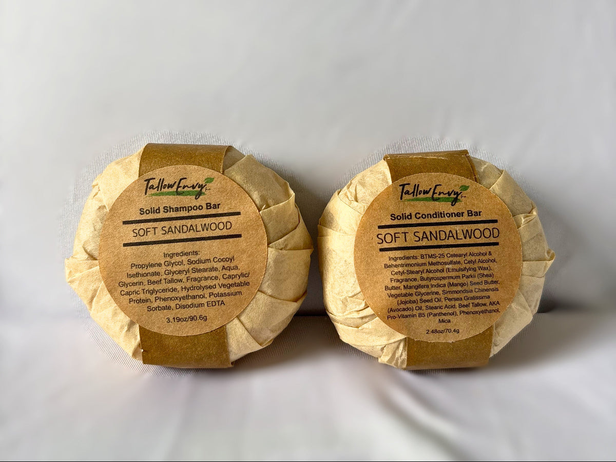 Soft Sandalwood Tallow Shampoo & Conditioner Bar
