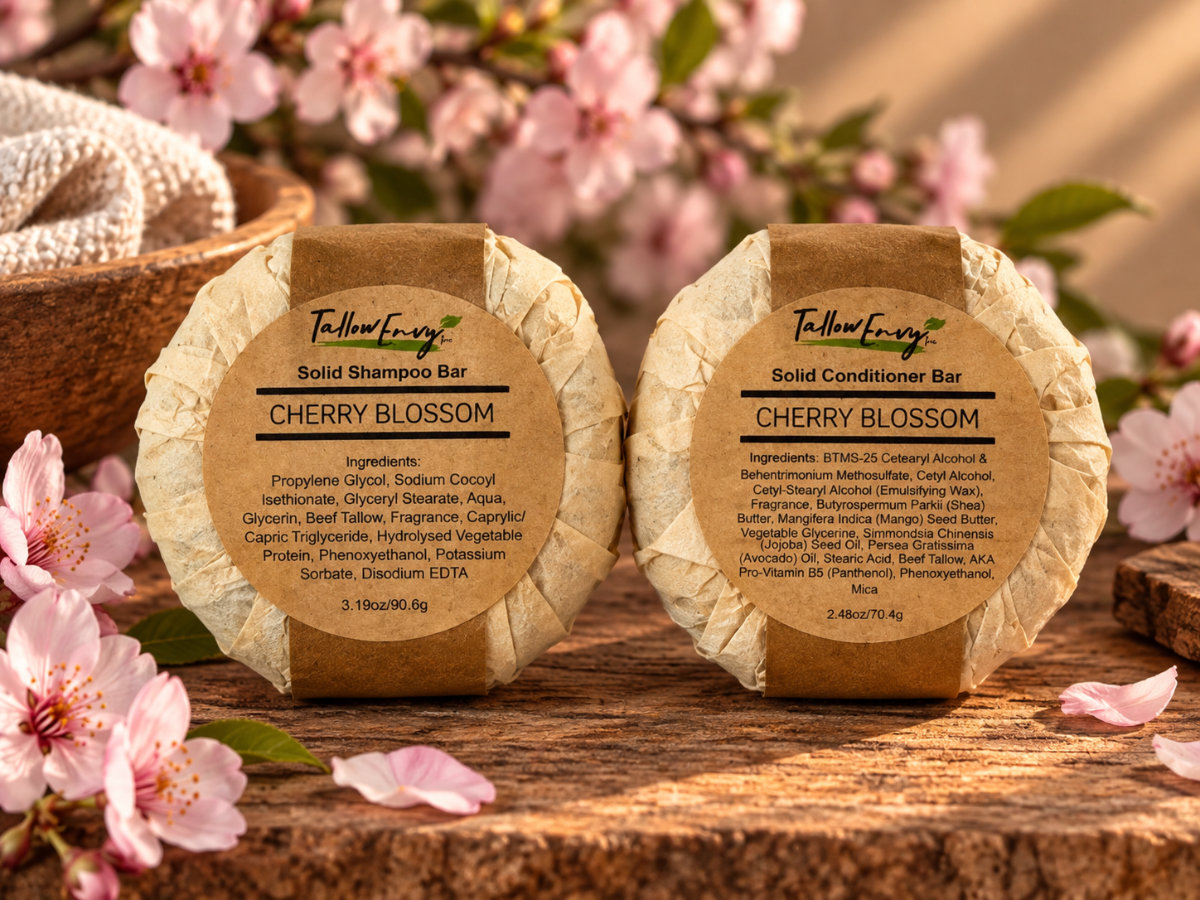 Cherry Blossom Tallow Shampoo & Conditioner Bar
