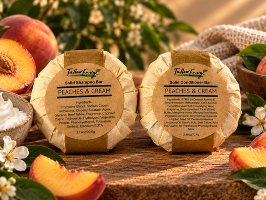 Peaches & Cream Tallow Shampoo & Conditioner Bar