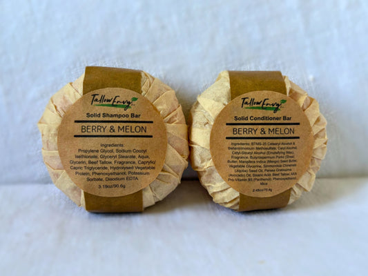 Berry & Melon Tallow Conditioner Bar by Tallow Envy Inc. – Fruity, Moisturizing & Solid