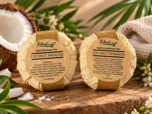 Coconut Tallow Shampoo and Conditioner Bar