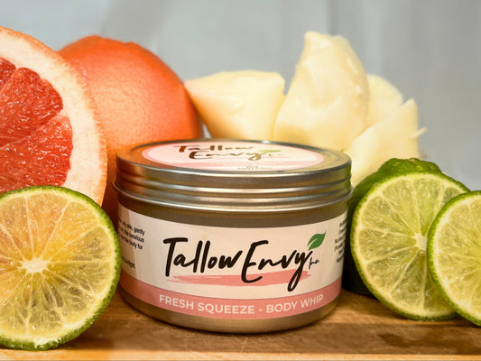 Fresh Squeeze Body Whip by Tallow Envy Inc. – Citrus Tallow Moisturizer for Glowing Skin