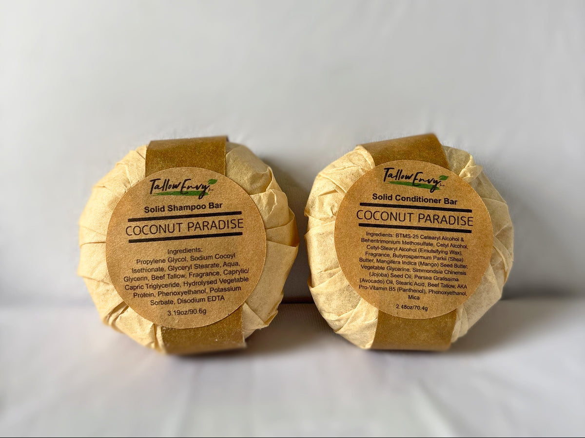 Coconut Tallow Shampoo and Conditioner Bar