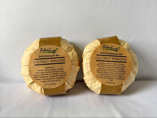 Coconut Tallow Shampoo and Conditioner Bar