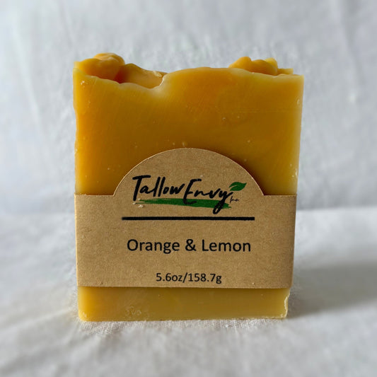 Orange & Lemon Tallow Soap by Tallow Envy Inc. – Uplifting Citrus Moisturizing Bar
