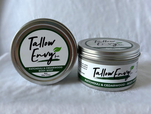 Patchouli & Cedarwood Body Whip by Tallow Envy Inc. – Rugged Natural Moisturizer for Men