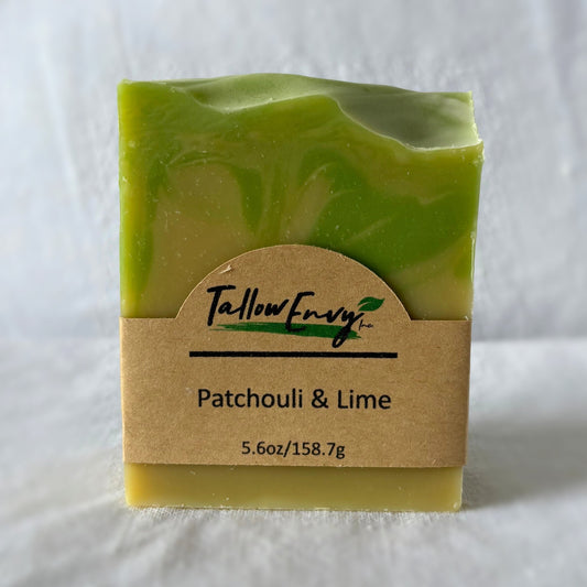 Patchouli & Lime Tallow Soap by Tallow Envy Inc. – Earthy Citrus Handmade Cleanser