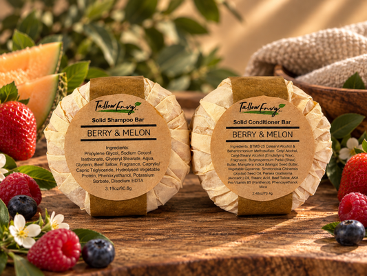 Berry & Melon Tallow Shampoo & Conditioner Bar