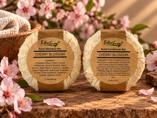 Cherry Blossom Tallow Shampoo & Conditioner Bar